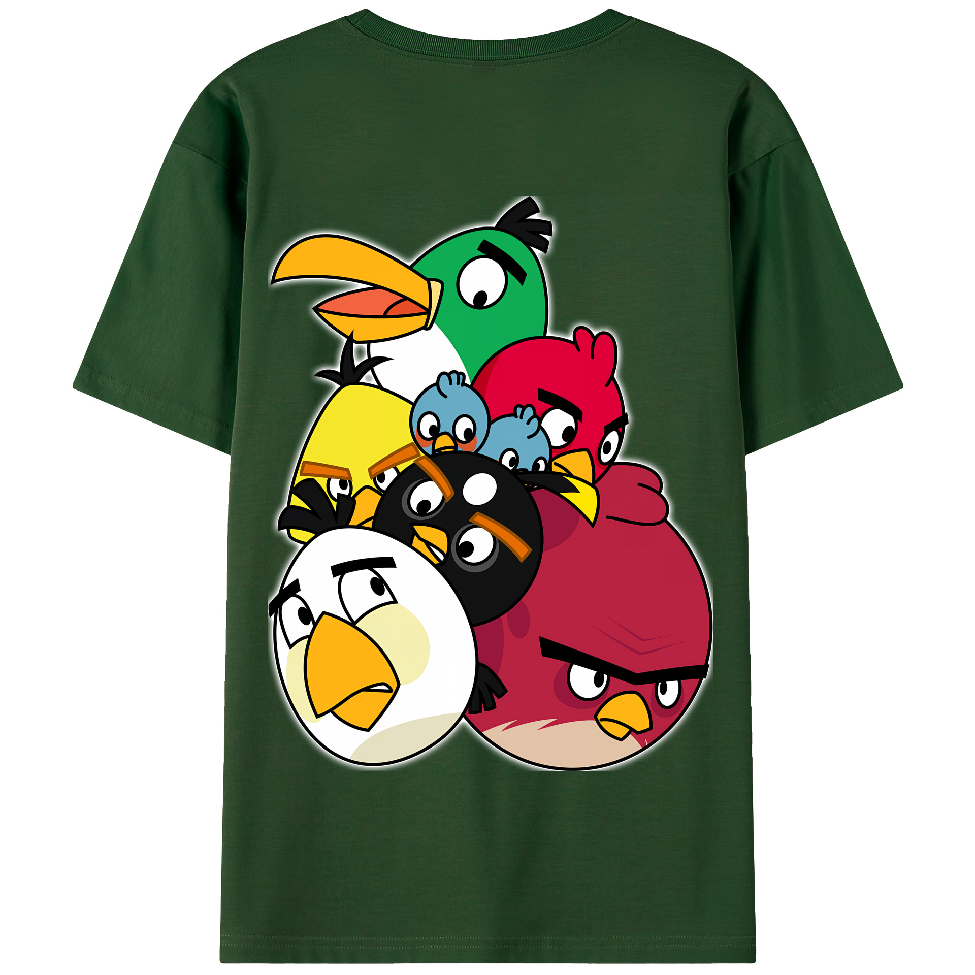 （画像用） Angry Birds アングリーバード 綿100％半袖Tシャツ（背面プリント）